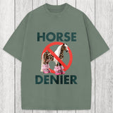 Tokyosol Funny Leopard Diva Horse Denier Washed T-Shirt