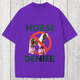 Tokyosol Funny Leopard Diva Horse Denier Washed T-Shirt