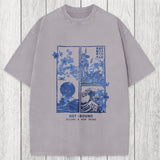 Tokyosol Not Bound Japanese Print Art Washed T-Shirt
