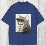 Tokyosol Problem Child Cat Washed T-Shirt