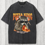 Tokyosol Raccoon Pizza King Washed T-Shirt