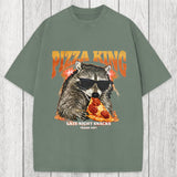 Tokyosol Raccoon Pizza King Washed T-Shirt