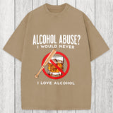 Tokyosol Alcohol Abuser Funny Washed T-Shirt