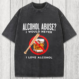 Tokyosol Alcohol Abuser Funny Washed T-Shirt