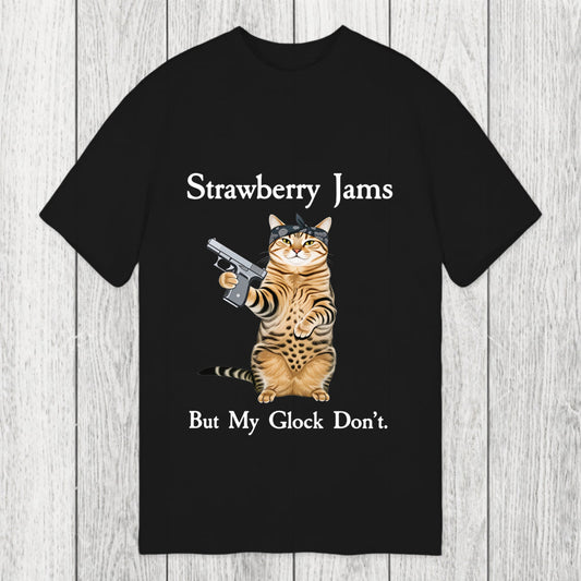 Tokyosol Strawberry Jams But My Glock Don't Funny Cat Classic T-Shirt