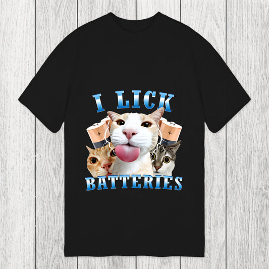 Tokyosol I Lick Batteries Funny Cat Meme Classic T-Shirt