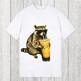 Tokyosol Racoon with a Ice Coffee Classic T-Shirt