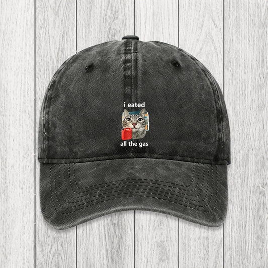 Tokyosol I Eated All The Gas Cat Funny Washed Cap