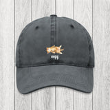 Tokyosol Silly Sleepy Cat Meme Washed Cap