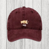 Tokyosol Silly Sleepy Cat Meme Washed Cap
