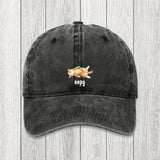 Tokyosol Silly Sleepy Cat Meme Washed Cap