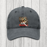 Tokyosol Funny Smoking Cat Meme Washed Cap