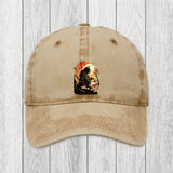 Tokyosol Cat Ninja Ukiyo-e Anime Style Samurai Washed Cap
