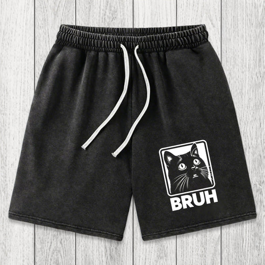 Tokyosol BRUH Cat Washed Shorts