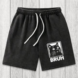 Tokyosol BRUH Cat Washed Shorts