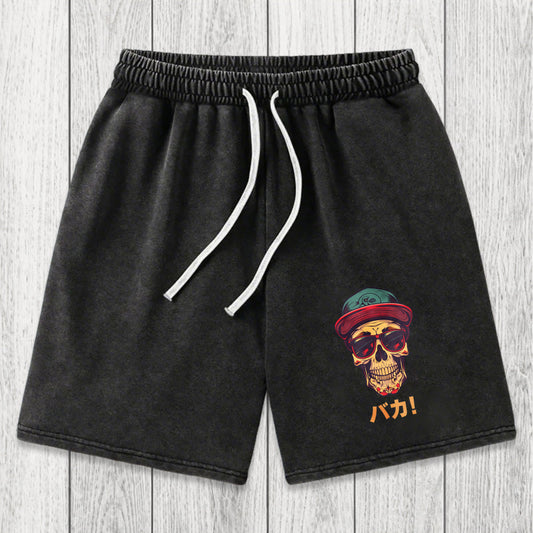 Tokyosol Fashion Skull Japanese Washed Shorts