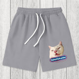 Tokyosol Funny Diphenhydramine Meme Cat Washed Shorts