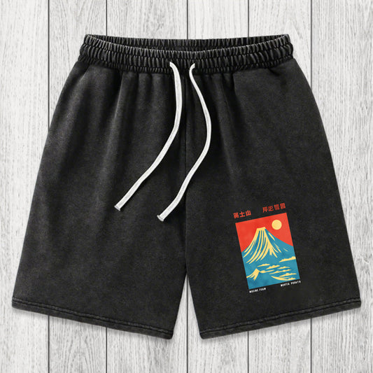 Tokyosol Mount Fuji Vintage Washed Shorts