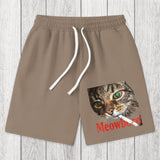 Tokyosol Funny Smoking Cat Meme Washed Shorts