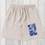 Tokyosol Woodcut Flowers Washed Shorts