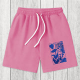 Tokyosol Woodcut Flowers Washed Shorts