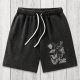 Tokyosol Woodcut Flowers Washed Shorts