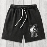 Tokyosol Funny Capybara Riding A Bicycle Washed Shorts