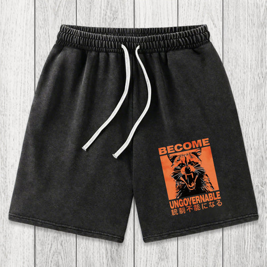 Tokyosol Ungovernable Raccoon Washed Shorts