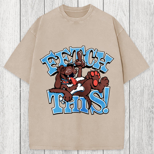 Tokyosol Vintage 90s Fetch Dog Washed T-Shirt