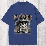 Tokyosol Meowdy Partner Cowboy Cat Washed T-Shirt