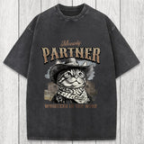 Tokyosol Meowdy Partner Cowboy Cat Washed T-Shirt