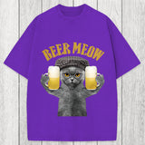 Tokyosol Funny Cat Drinking Or Serving Beer Washed T-Shirt