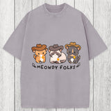 Tokyosol Meowdy Folks Washed T-Shirt