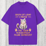 Tokyosol Funny Sarcastic Cat Lady Washed T-Shirt