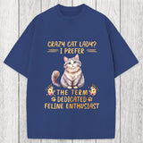 Tokyosol Funny Sarcastic Cat Lady Washed T-Shirt