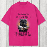 Tokyosol Funny Sarcastic Black Cat Washed T-Shirt