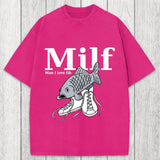 Tokyosol Milf-Man I Love Fih Fish Meme Washed T-Shirt