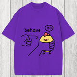 Tokyosol No Behave Stubborn Chicken Meme Washed T-Shirt