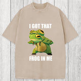 Tokyosol I Got That Frog In Me Funny Washed T-Shirt