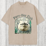 Tokyosol Purr-ffer Fish Cat Washed T-Shirt