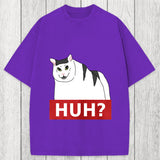 Tokyosol Huh Cat Meme Washed T-Shirt