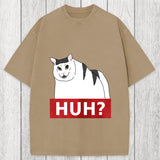 Tokyosol Huh Cat Meme Washed T-Shirt