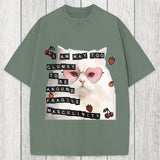 Tokyosol Funny Cat Fragile Masculinity Washed T-Shirt