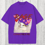 Tokyosol Rage Consumes Me Funny Cat Meme Washed T-Shirt