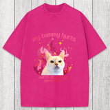 Tokyosol My Tummy Hurts Funny Cat Meme Washed T-Shirt