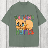 Tokyosol My Tummy Hurts Cat Washed T-Shirt