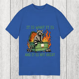 Tokyosol It Is What It Is Dumpster Fire Funny Raccoon Meme Classic T-Shirt