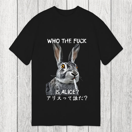 Tokyosol Who The Fvck Is Alice Funny Rabbit Smoking Classic T-Shirt