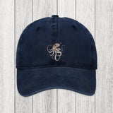 Tokyosol Octopus Japanese Calligraphy Washed Cap