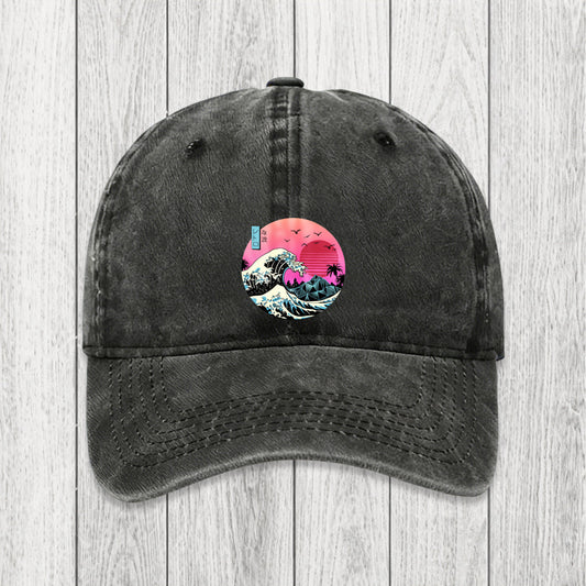 Tokyosol Japanese The Great Retro Wave Washed Cap